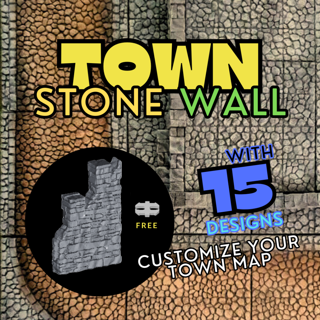DnD Town Wall กำแพงสำหรับประกอบเป็น Map (งาน PLA ยังไม่ลงสี) -ใช้เวลาปริ้น 2-3 วันหรือมากกว่าขึ้นอยู