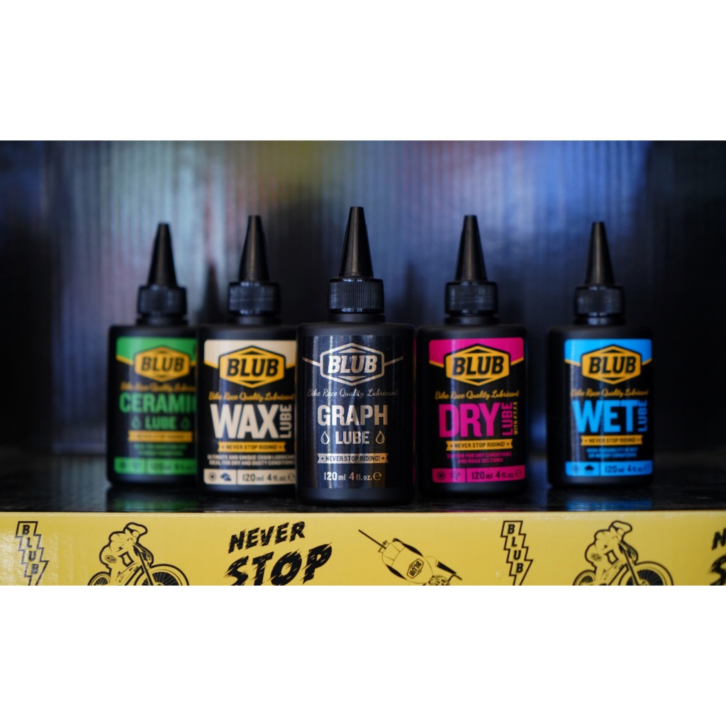 น้ำมันหยอดโซ่จักรยาน Blub เกรด Premium ไม่ดำ เลือกใช้หลายสูตร ตามเส้นทางปั่น Ceramic Wax Dry WET
