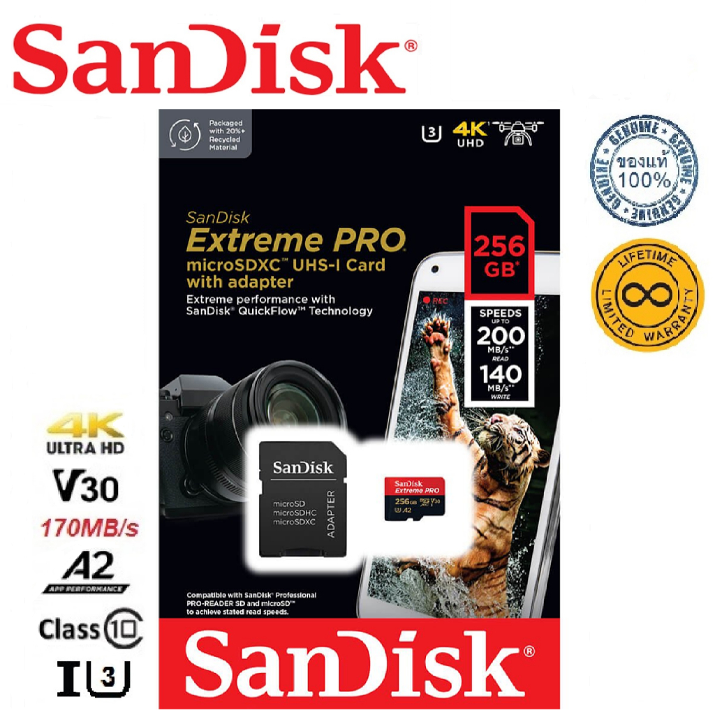 SanDisk 256GB Extreme PRO Micro SDXC R200/W140