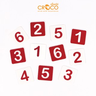 CROCO ป้ายอะคริลิค ตัวเลข 1-10 พร้อมแถบกาว 7x7 ซม.