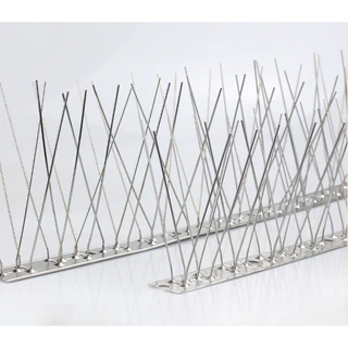 หนามไล่นก กันนกพิราบ ไล่นกพิราบ (1กล่องมี10ชุด) Bird Spikes กันนกเกาะ อุปกรณ์ไล่นกทำรัง สแตนเลส ทนทาน