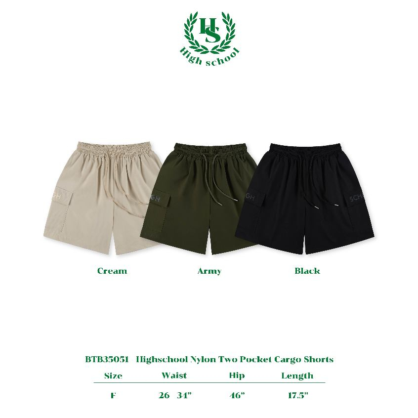Highschool - BTB35051 กางเกงขาสั้น Nylon Two Pocket Cargo Shorts