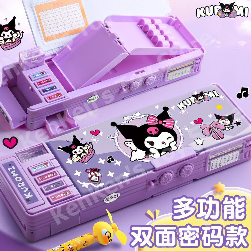 Kuromi กล่องเครื่องเขียน กล่องดินสอ อเนกประสงค์ ลาย Sanrio Melody เหมาะกับนักเรียนประถม สําหรับเด็กผู้หญิง