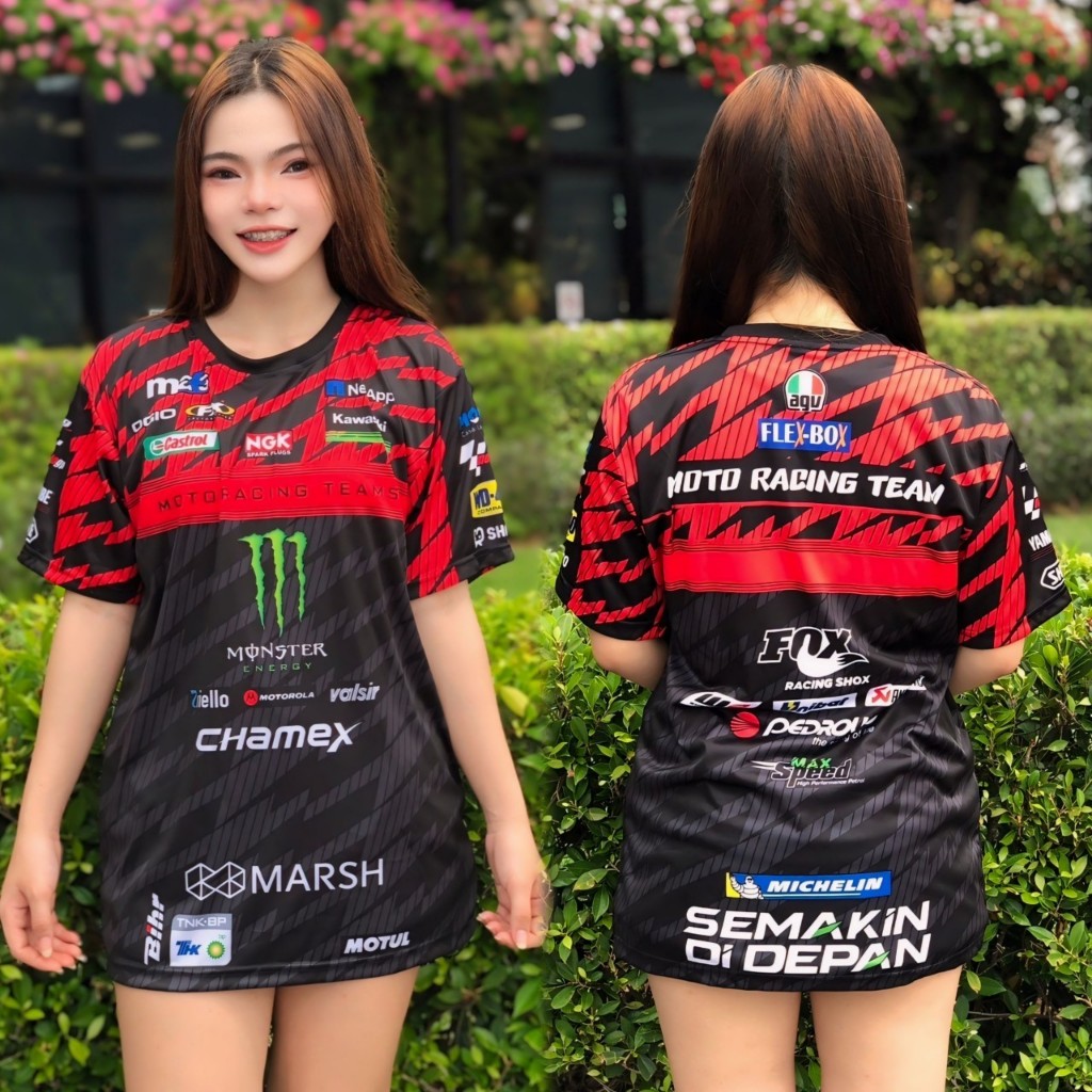 Monstor Chamex Moto racing team เสื้อทีมกีฬา เสื้อบอล แขนสั้น งานเกรดพรีเมี่ยม ผลิตโรงงานไทย