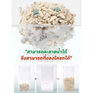 ทรายแมว ทรายแมวผสม ทรายเต้าหู้ เบนโทไนต์ มีหลายกลิ่น ไม่ติดเท้า ทรายแมวเต้าหู้ (6 ลิตร), แมวเลียส่