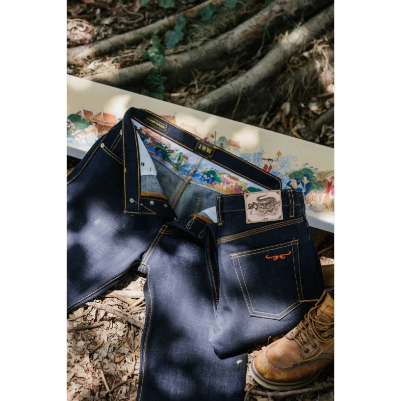 เขนเดนิม รุ่น​ไกรทอง 25Oz.ทรงกระบอกเล็ก,ตรง Detail Fabric​ from Japan (Okayama)​ 2450.-