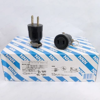 (ยกกล่อง24ตัว) ปลั๊กยางดำ ตัวผู้ ตัวเมีย รองรับกระแสไฟ 16A 250V มีขั้วล็อคหนีบสาย กันสายหลุด 2ขาแบน