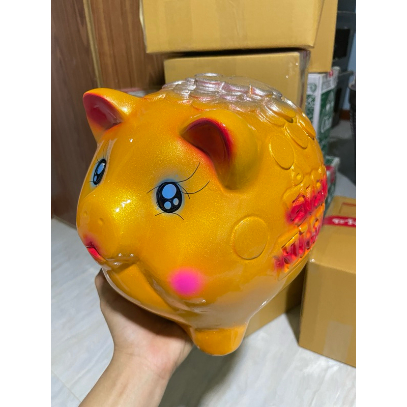 กระปุกออมสินหมูทองเหรียญเงินไซต์XLขนาด20*23*25CM(ก*ย*ส)แตกเสียหายเปลี่ยนชิ้นใหม่ให้ฟรีนะคะ