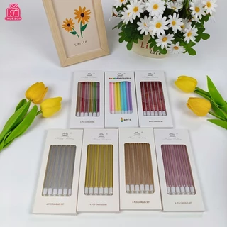 เทียนวันเกิด เทียนปักเค้ก เทียนดินสอยาวเคลือบเมทาลิค พร้อมส่ง