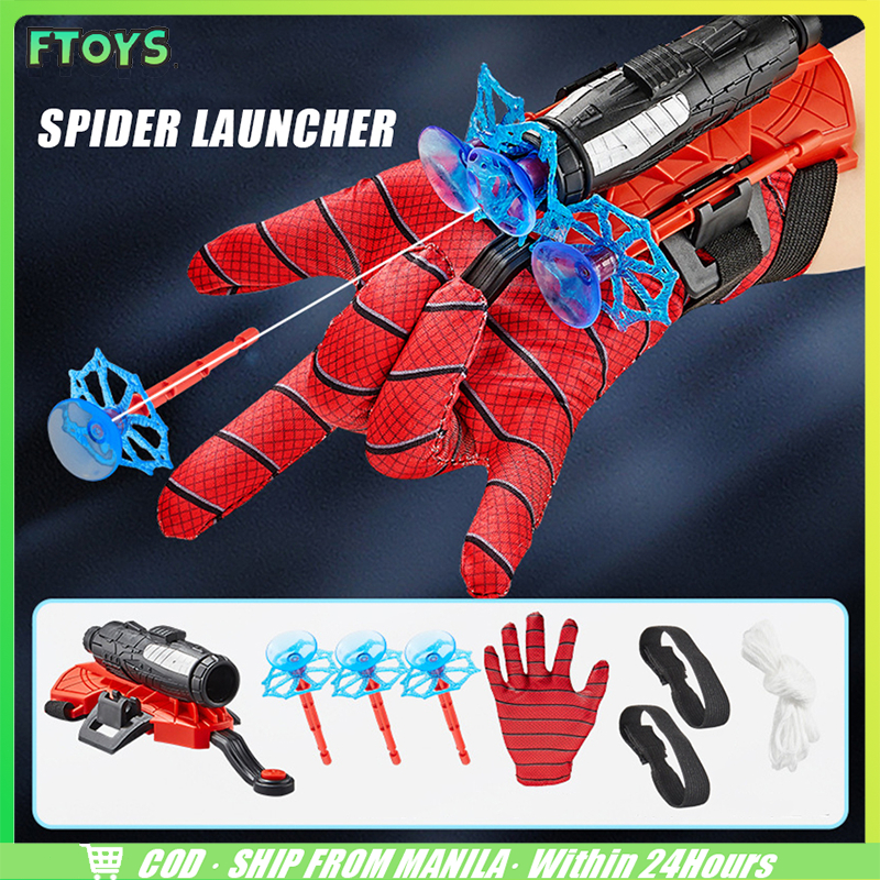 Spiderman ถุงมือคอสเพลย์ ตัวเปิดสไปเดอร์แมน ของเล่นยิงปืนสำหรับเด็ก