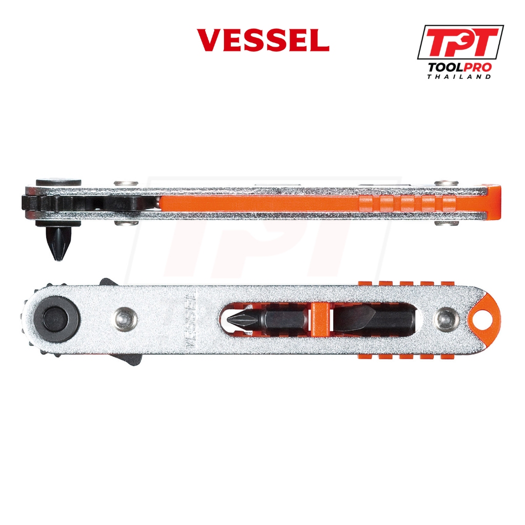 Vessel ด้ามฟรี กรอกแกรก Slim / Flat Ratchet for Bits (TD-74) TD74