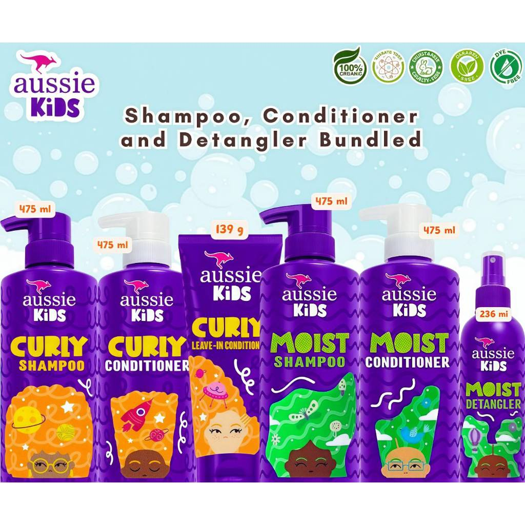 สูตรใหม่! Aussie Kids Curly เเละ Aussie Kids Moist Sulfate free แชมพูสำหรับเด็ก