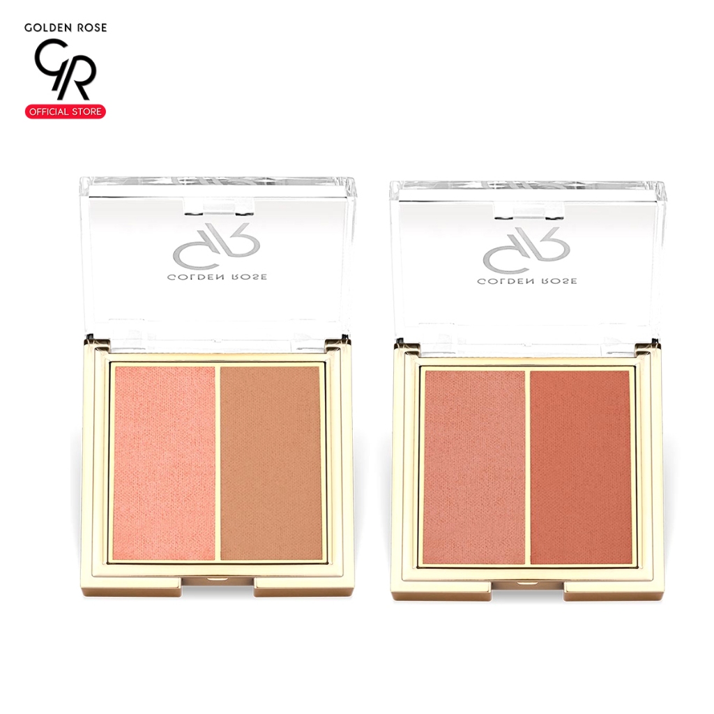 GR Golden Rose Iconic Blush Duo 2x3g โกลเด้น โรส บลัชออน ไอโคนิก บลัช ดูโอ 2 สี ใน ตลับเดียว (โค้ดAY9L44 ลด45 ขั้นต่ำ300