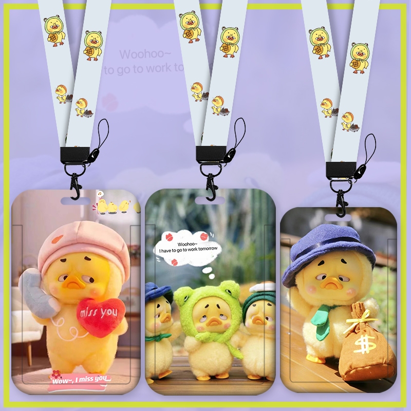พร้อมส่ง�ผู้ถือบัตรเป็ดน่ารำคาญ สายคล้องบัตร ที่ใส่บัตร สายคล้องโทรศัพท์ สายคล้องคอ ลายการ์ตูน