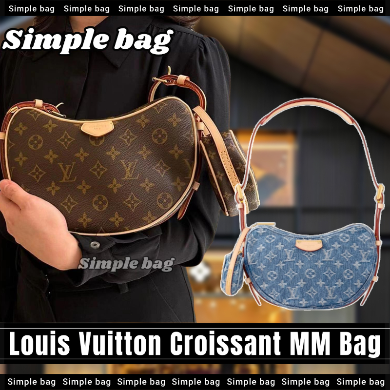 ?หลุยส์วิตตอง?Louis Vuitton Croissant MM bag LV กระเป๋า กระเป๋าสะพายเดี่ยว #Simple bag