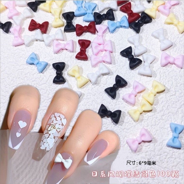 C2.โบว์ตกแต่งเล็บ โบว์เรซิ่น หนึ่งถึงมี 20 ตัว ต่อสี น่ารัก [I]