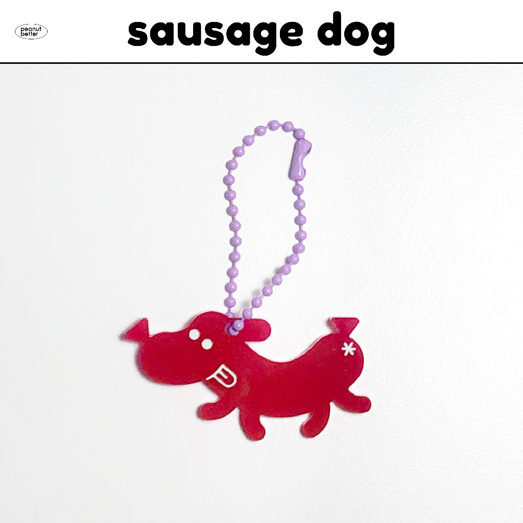 Sausage Dog พวงกุญแจรูปสุนัข | Peanut Better Studio
