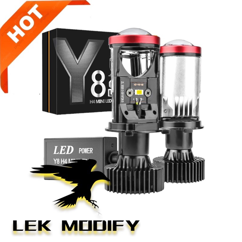 📍พร้อมส่ง📍1คู่ หลอดไฟรถยนต์ LED Y8 ตัวใหม่ คัทออฟ พวงมาลัยขวา (RHD) ขั้ว H4 ไฟหน้ารถยนต์ LED Y8