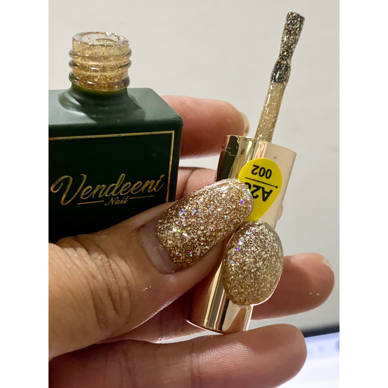 VENDEENI A28//2 สีเจลแยกขวด สีกากเพชรสีทองรุ้ง เนื้อแนน ทำเล็บเจล