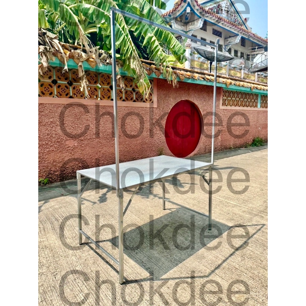 โต๊ะพับ Table เอนกประสงค์ แบบมีเสาแขนป้าย ตรงปก ขายตามภาพ มี 2 ขนาด 90 cm และ 120cm