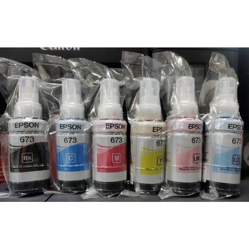 (NO BOX)EPSON หมึกแท้ 673 L800/L805/L850/L1800 (1 ชุด 6 ขวด)