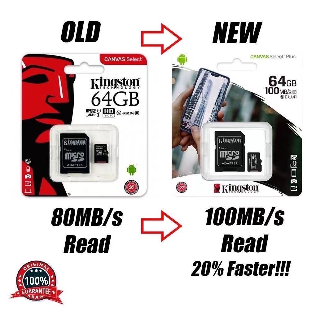 Kingston Micro SD card Memory Card หลากหลายความจุ สำหรับกล้อง/โทรศัพท์มือถือ