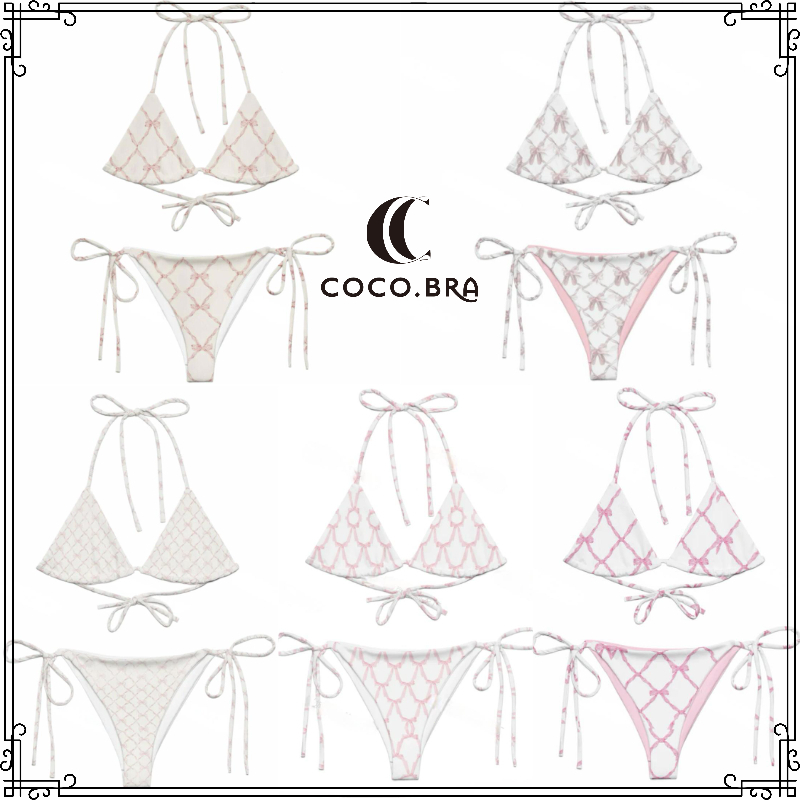 COCO.BRA sexy bikini บิกินี่เซ็กซี่ บิกินี่แฟชั่น ชุดว่ายน้ำโบว์สีชมพู สะดวกสบายและระบายอากาศได้ดี