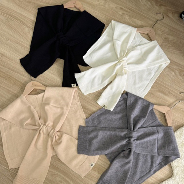 (พร้อมส่ง!) ผ้าคลุมไหล่เกาหลี ผ้าknit แบบสอด ไม่ต้องผูก ไม่หลุดง่ายค่าา แมทช์ชุดง่าย แมทช์กับเสื้อเชิ้ต,เสื้อยืดก็น่ารัก