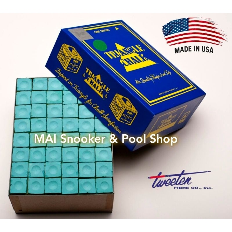 ชอล์กฝนหัวคิว TRIANGLE CHALK (SPRUCE)
รับประกันของแท้  Made in USA. 🇺🇸

6 ก้อน / 12 ก้อน