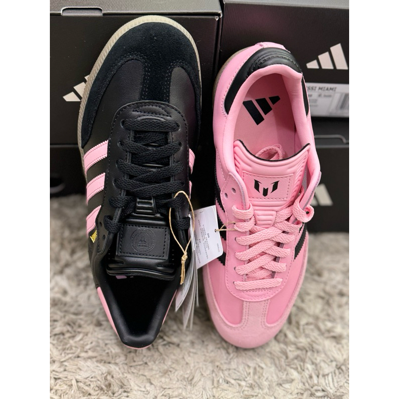 เทล้างสต็อค!!ไม่แท้คืนเงิน!!มาพร้อมกล่อง Adidas Samba MESSI Inter Miami PINK/BLACK ส่งฟรี!!แท้100%%%