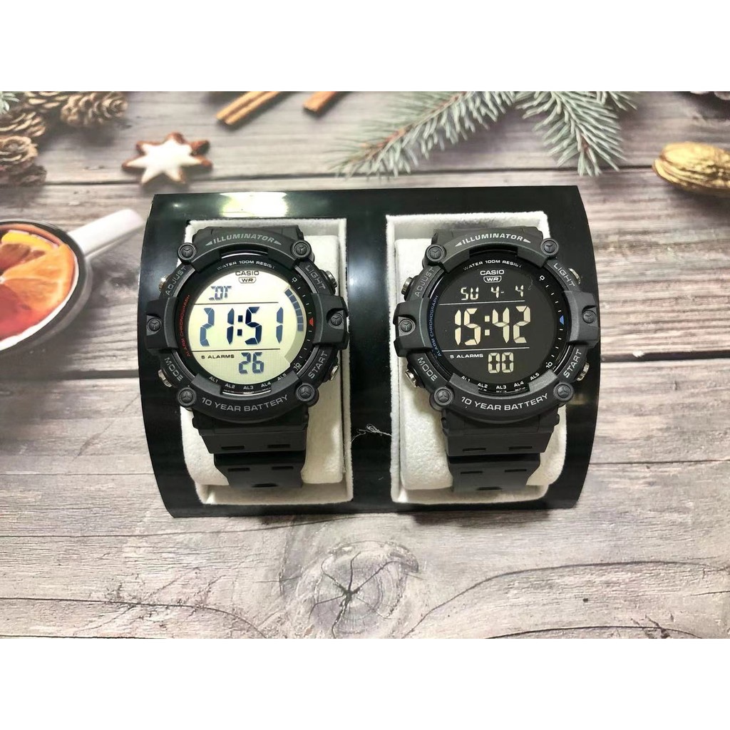 casio ของแท้ประกันศูนย์ นาฬิกาคาสิโอ กันน้ำ100m ผู้ชาย รุ่น AE-1500WH, AE-1500WHX / SMILEYTIME ประกันศูนย์cmg/c-thong