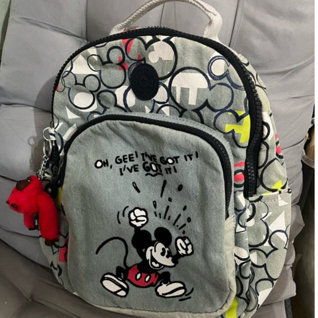 Kipling Backpack รุ่น limited Mickey Mouse แท้ จาก shop พร้อมการ์ดและป้ายราคา