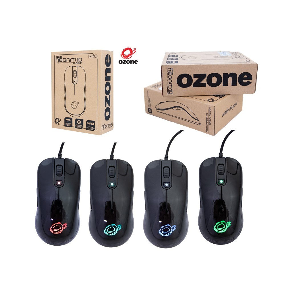 OZONE NEON GEN M10K CYBER BLACK OPTICAL PRO GAMING MOUSE 2000DPI BLACK