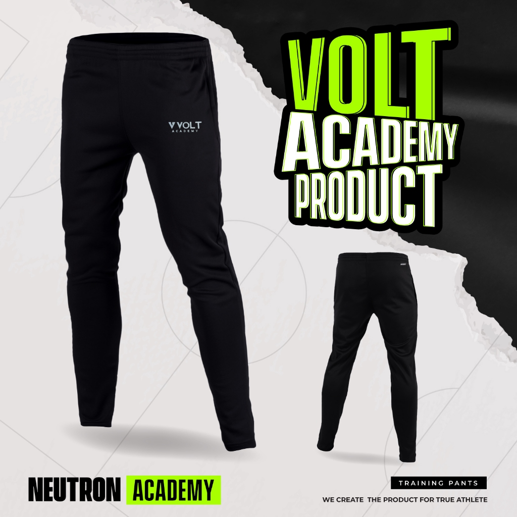 VOLT กางเกงขายาวผู้ชาย รุ่น NEUTRON 001 ACADEMY EDITION สีดำ ผ้ายืด ระบายอากาศ สำหรับเทรนนิ่งและออกกำลังกาย