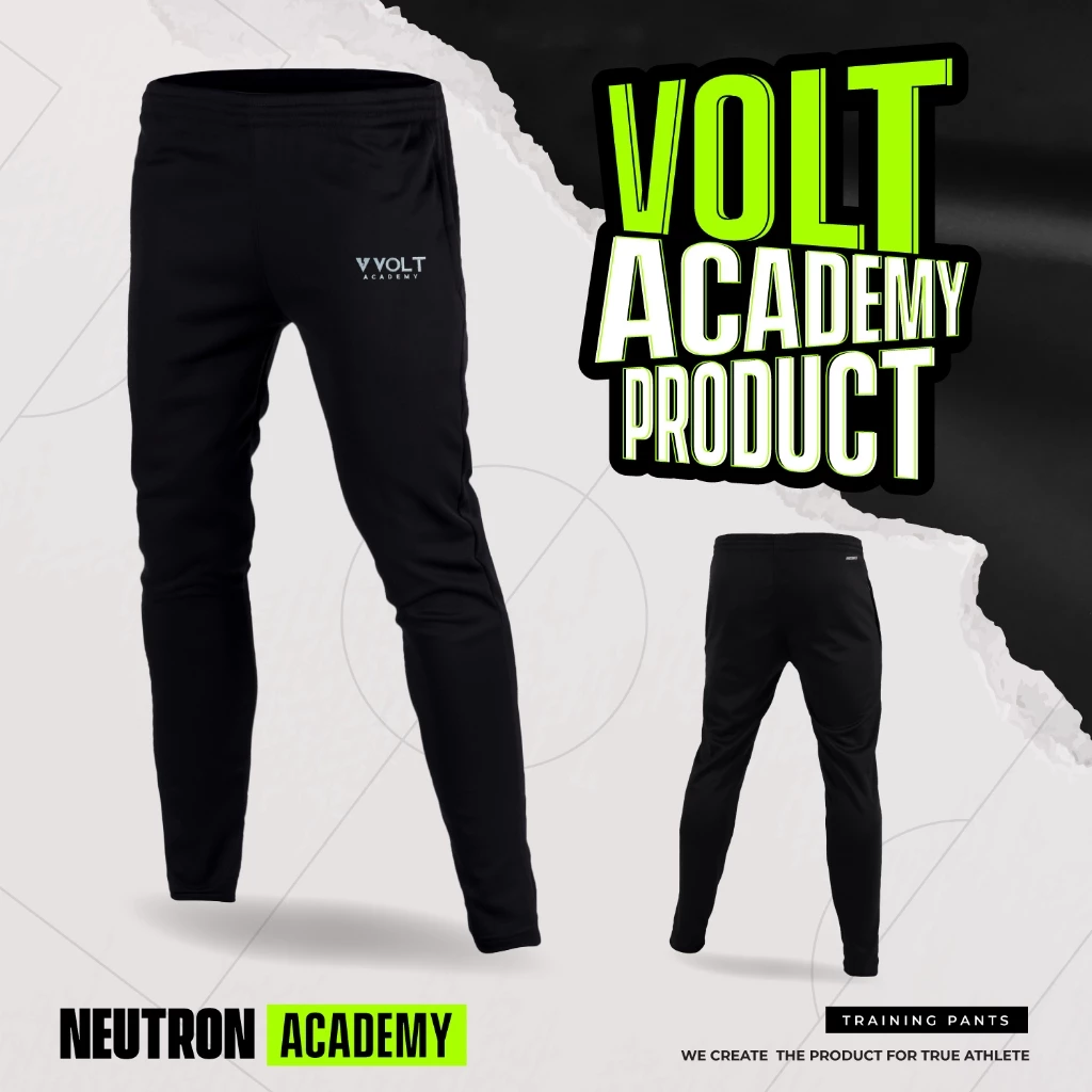 VOLT กางเกงขายาวผู้ชาย รุ่น NEUTRON 001 ACADEMY EDITION สีดำ ผ้ายืด ระบายอากาศ สำหรับเทรนนิ่งและออกกำลังกาย