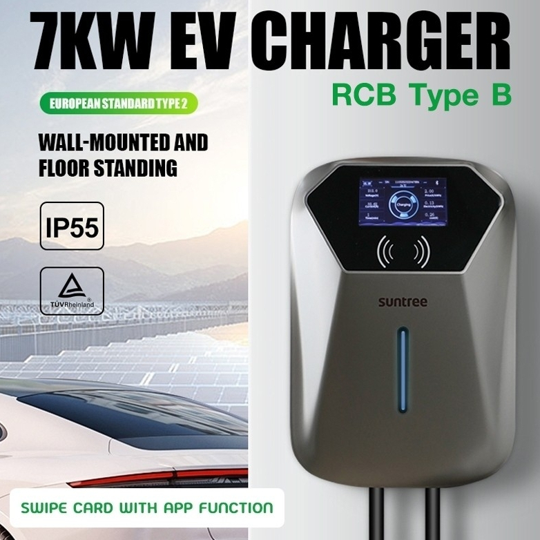 เครื่องชาร์จรถยนต์ไฟฟ้า Suntree EV Charger 7KW/32A 4.3 Inch LCD Type 2 /// Suntree EV Charger 22KW 3