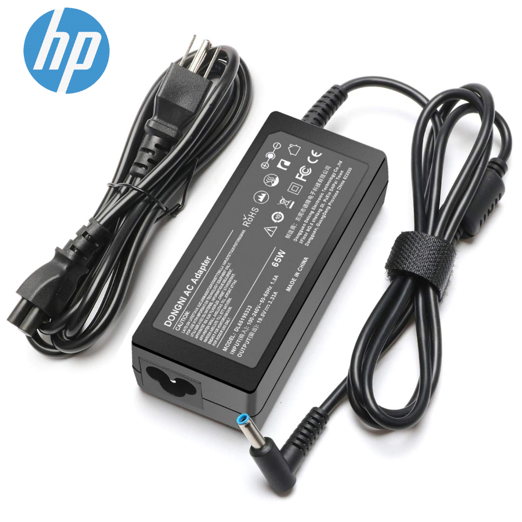 สำหรับ HP Battery Adapter 65W 19.5V 3.33A หัวขนาด 4.5*3.0mm Blue Tip Laptop Adapter for HP Pavilion x360 11 13 15 Zbook