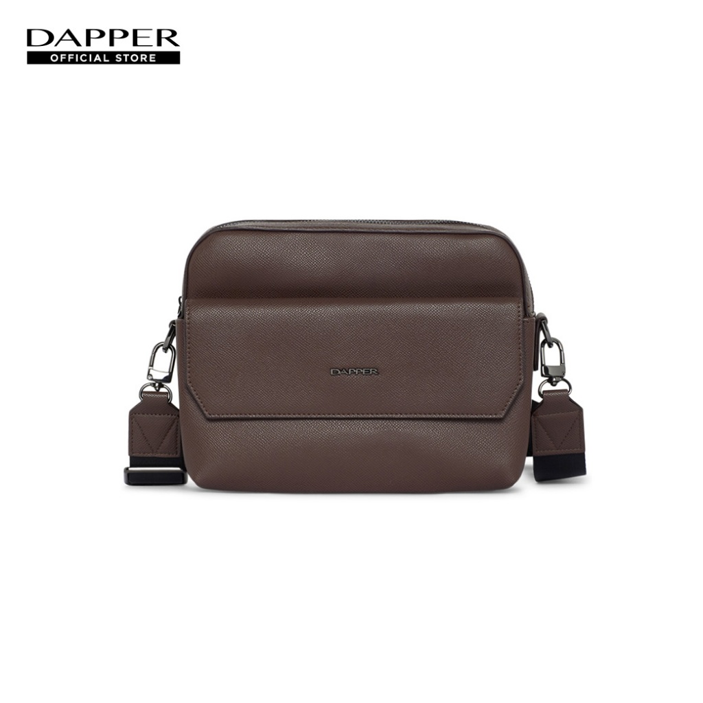 DAPPER กระเป๋าสะพาย Saffiano Flap Pocket Crossbody Bag สีน้ำตาล (BM5BR/1228SF)