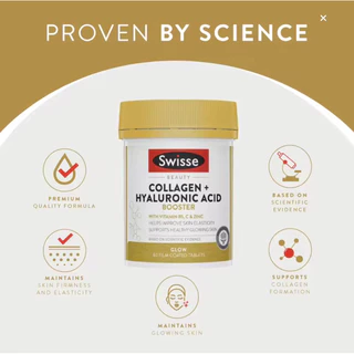 Swisse Collagen+Hyaluronic Acid 80 เม็ด คืนความเปล่งปลั่ง ชุ่มชื้นและมีออร่าขาวใส EXP06/2027