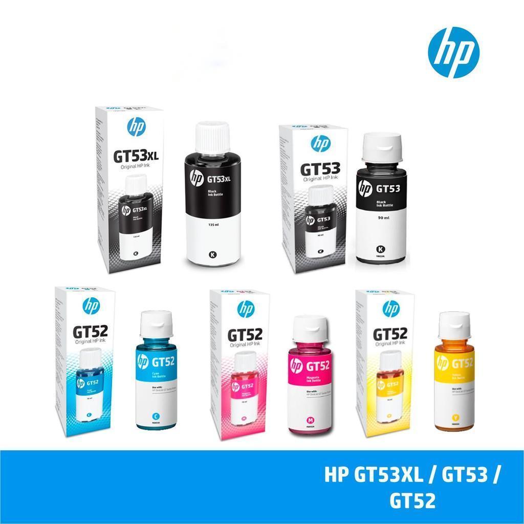 ชุดหมึกเติม HP GT (53) Black // HP GT52 Cyan, Magenta, Yellow Original Ink Bottle ของแท้ ใช้ได้กับGT 5810GT 5820 GT 5811