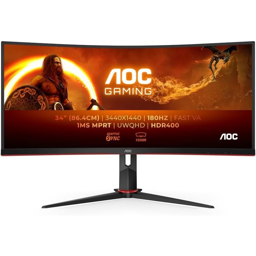 MONITOR (จอมอนิเตอร์) AOC CU34G2XP/67 - 34" VA U2K 180Hz CURVED