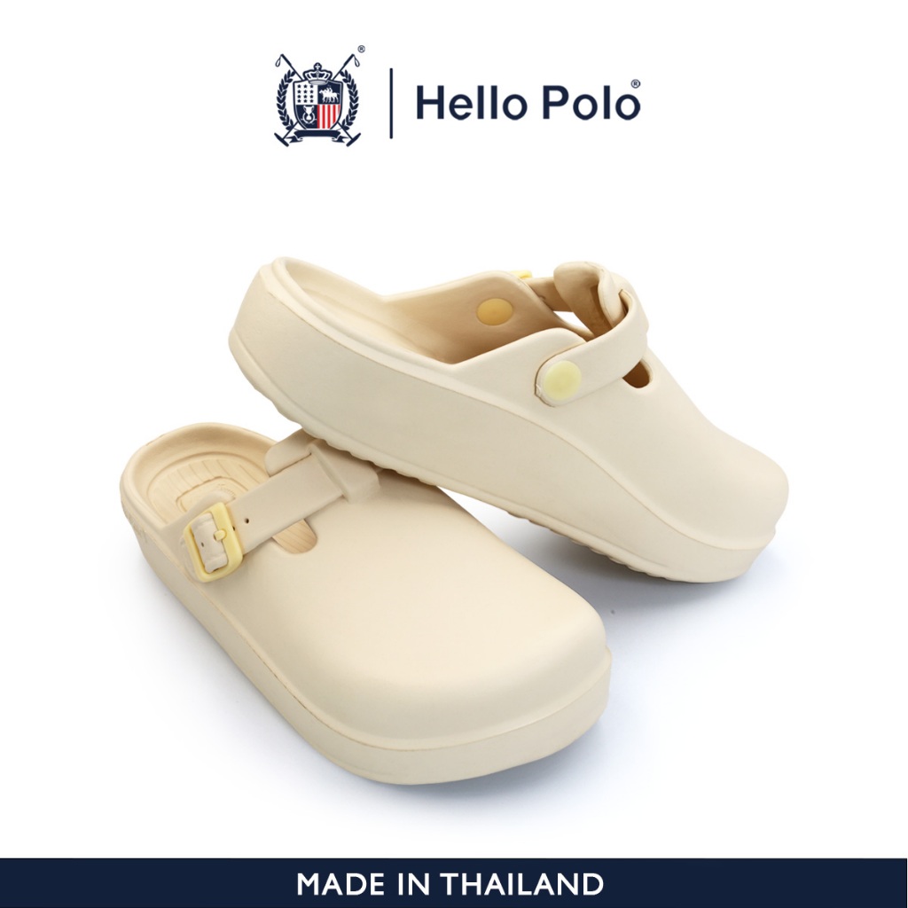 Hello Polo รุ่น HP8036 รองเท้าแตะแบบสวมผู้หญิง EVA รองเท้าแฟชั่นสริมส้นเท้า ดีไซส์เก๋ กันลื่น