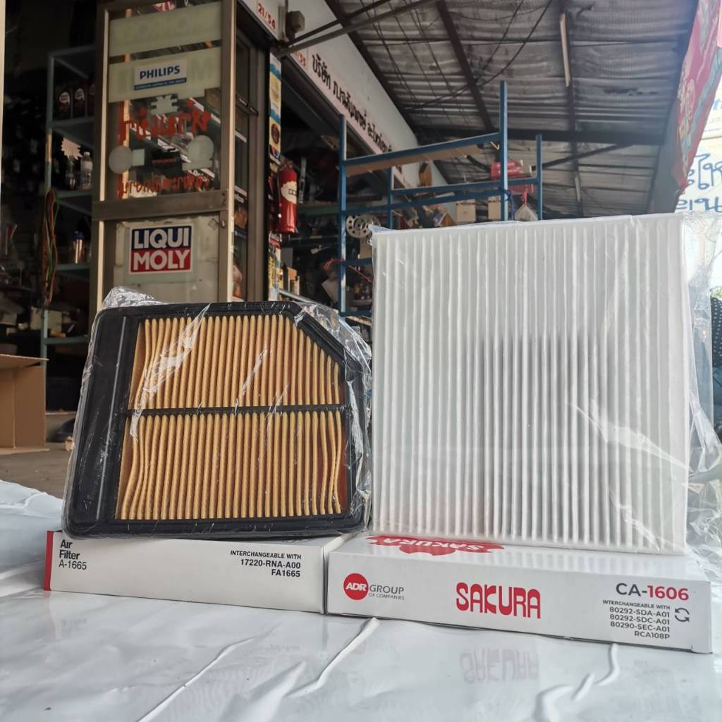 ชุดพร้อมเปลี่ยนกรองอากาศ+กรองแอร์ Honda Civic FD 1.8 ปี06-11 ยี่ห้อ SAKURA (อย่างดี) กรองอากาศ+กรองแ