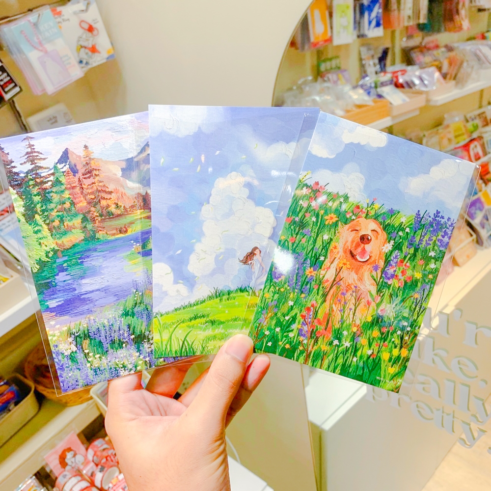 Postcard โปสการ์ด ดอกไม้ ทุ่งหญ้าในวันชิลๆ [Mm_mypic]