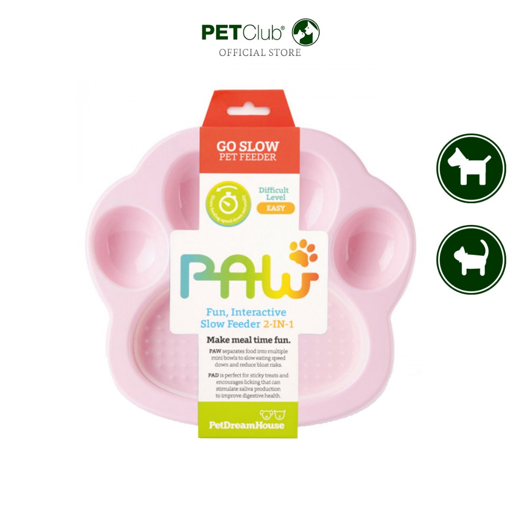 [PETClub] PetDreamHouse 2in1 Slow Feeder & Lick Pad for Cat - จานอาหารสำหรับแมว สีชมพู