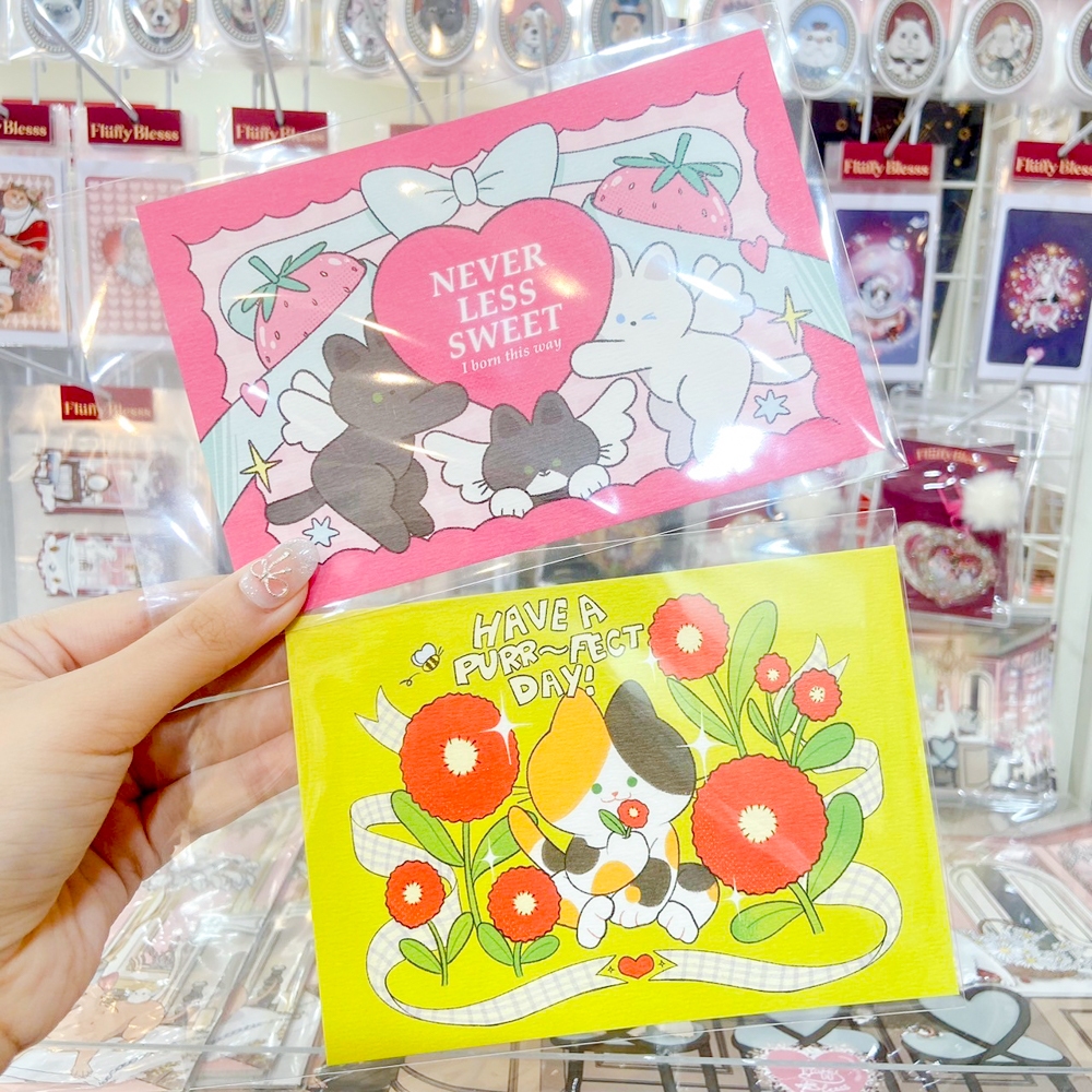 Art print โปสการ์ด แมวดอกไม้ [MANGBLE]