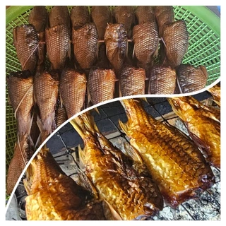 ปลาสร้อย ย่างรมควัน ไม้ละ40บาท ปลาจากแม่น้ำป่าสัก (ไชด์ใหญ่ 100กรัม/ไม้)