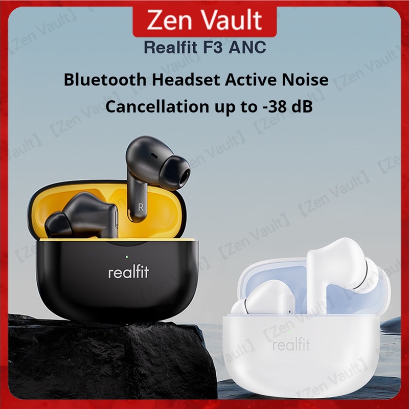 [สินค้าขายดี] Realfit F3 หูฟังบลูทูธ เอียร์บัดส์ -38dB ตัดเสียงรบกวน 360° เสียงเบสที่ดี และกันน้ําระดับ ture wireless