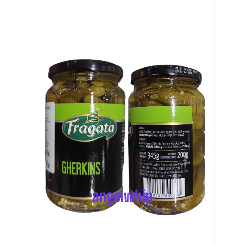 FRAGATA  GHERKINS  345 G. แตงกวาดองในน้ำเกลือ ตราฟรากาต้า ขนาด 345 กรัม