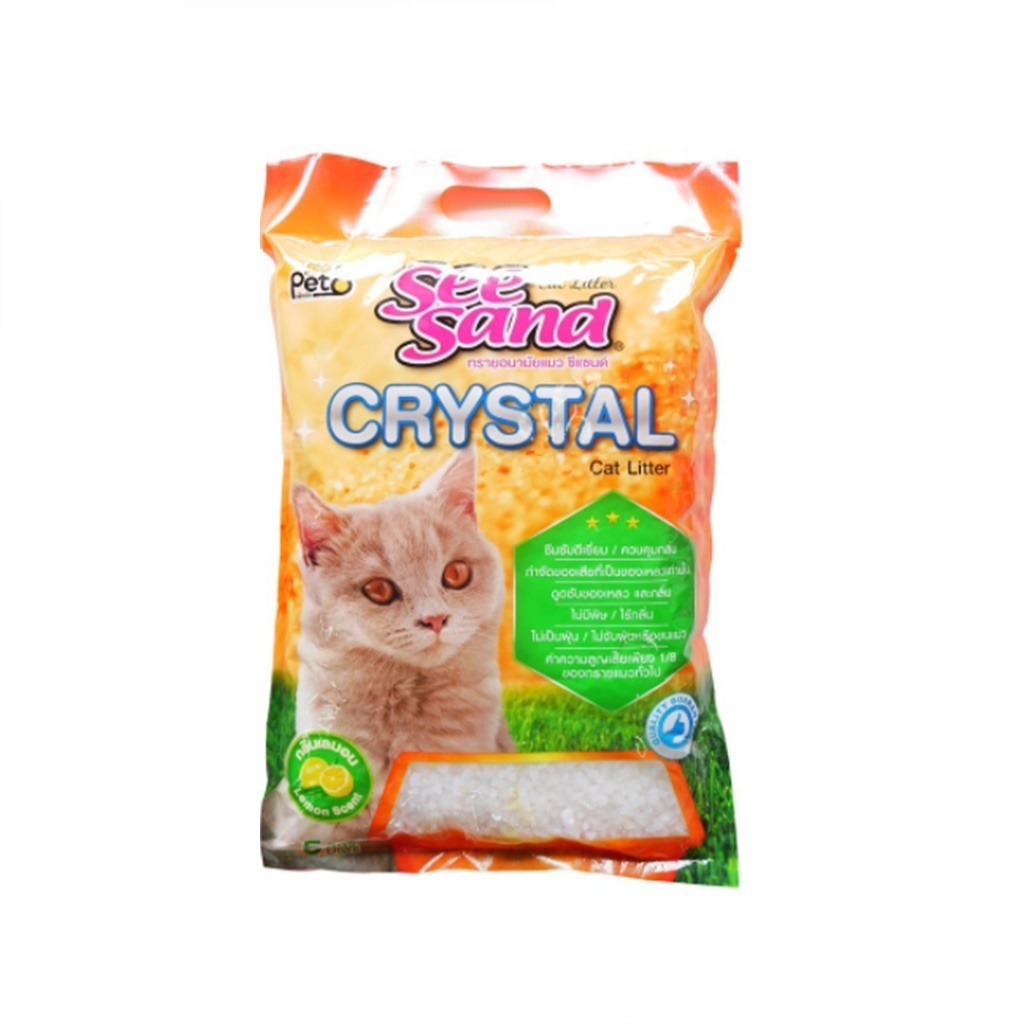 Sea Sand ทรายแมวคริสตัล กลิ่นเลมอน 5 ลิตร(1pcs)